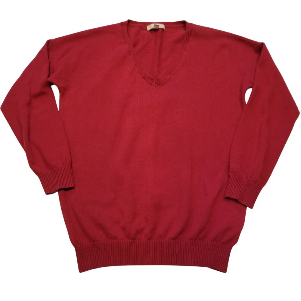 Banana Republic Cotton/Cashmere Red Sweater Vneck Men XSmall Long Sleeve Jumper